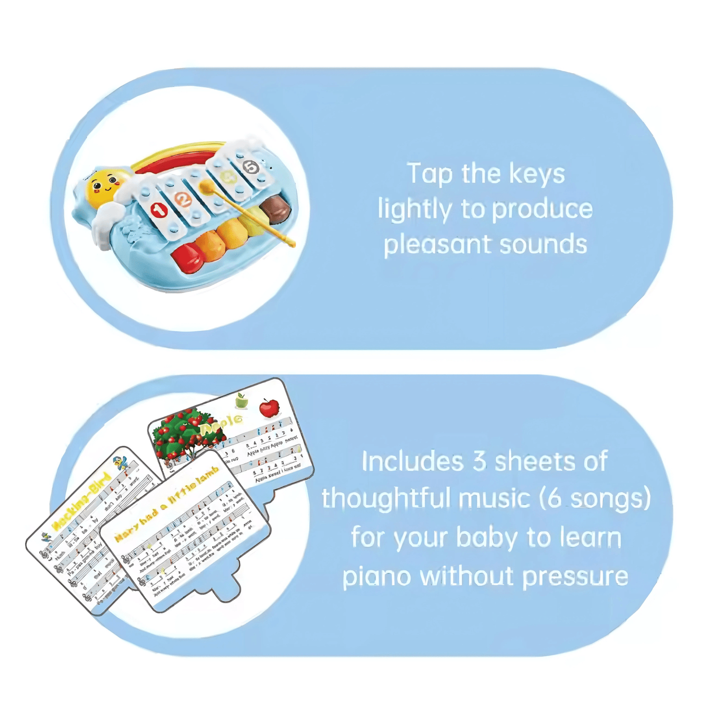 2 - in - 1 Music Forest Piano Toy – 8 - Key - Twisoo