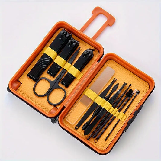 12-in-1 Stainless Steel Manicure Set – Portable Nail Clippers & Beauty Tools Kit