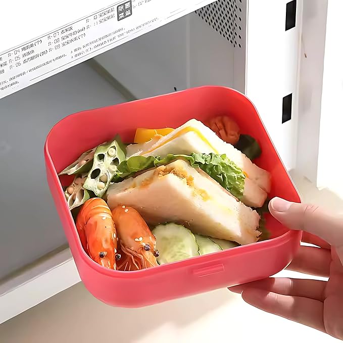 Portable Plastic Lunch Box Set –School & Office Use 1000ml