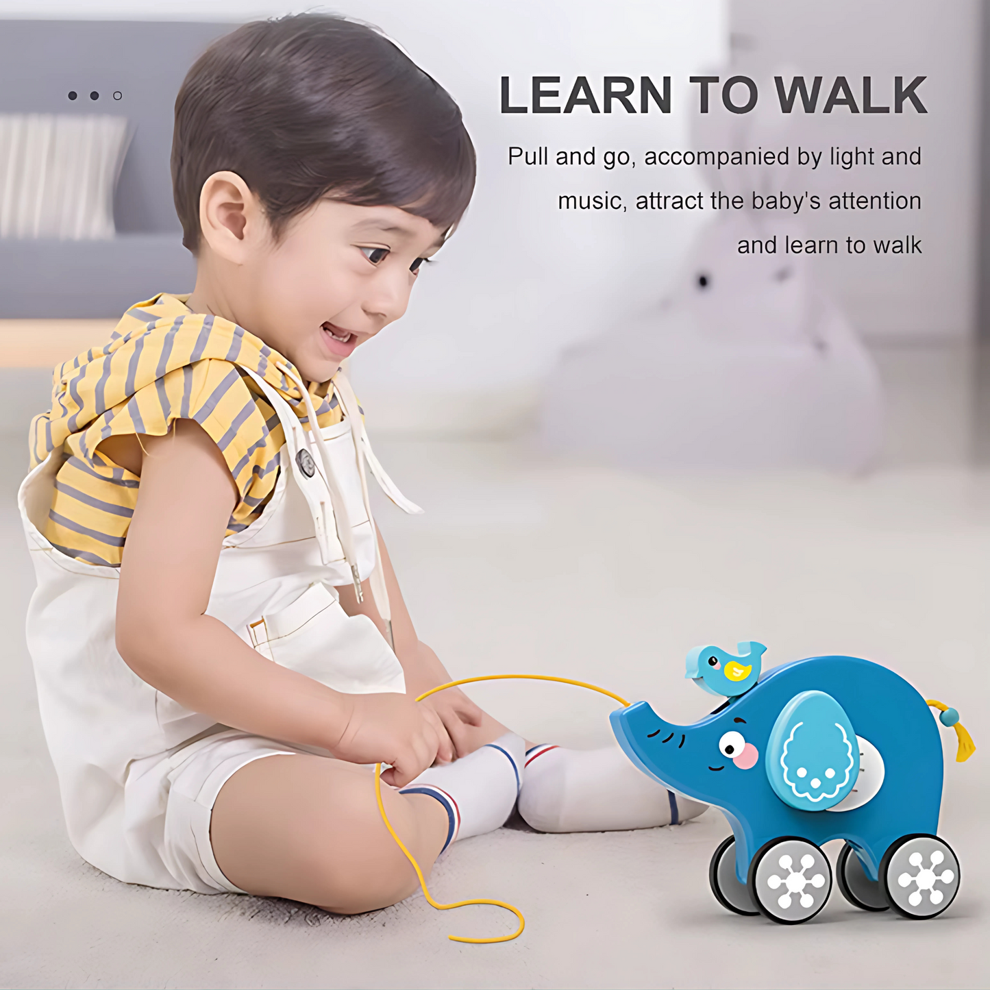 Twisoo Pull String Animal Car Toy – Educational Baby Push & Pull Toy