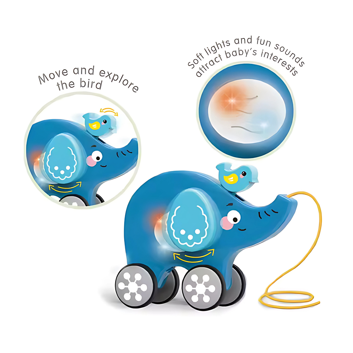 Twisoo Pull String Animal Car Toy – Educational Baby Push & Pull Toy
