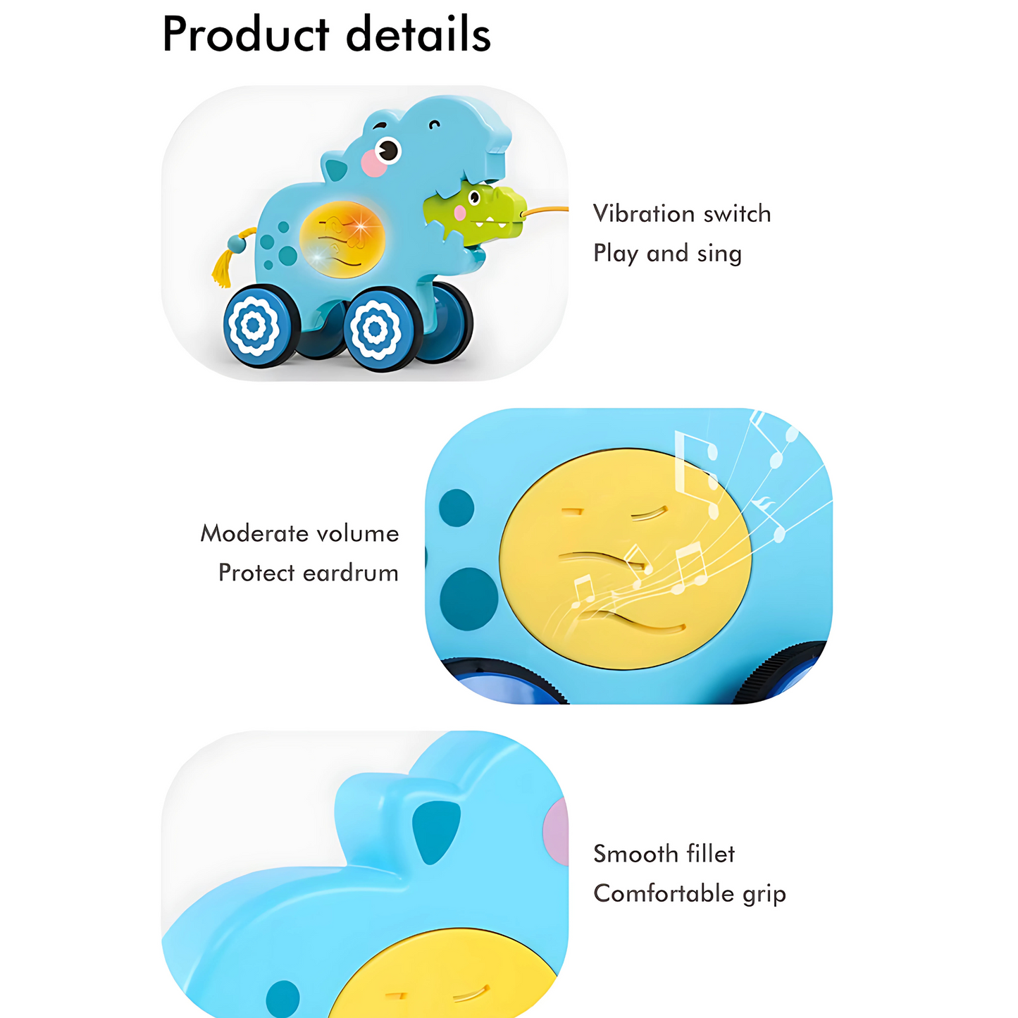 Twisoo Pull String Animal Car Toy – Educational Baby Push & Pull Toy