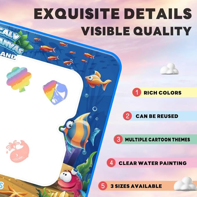 Educational Water Doodle Mat Painting Set for Kids