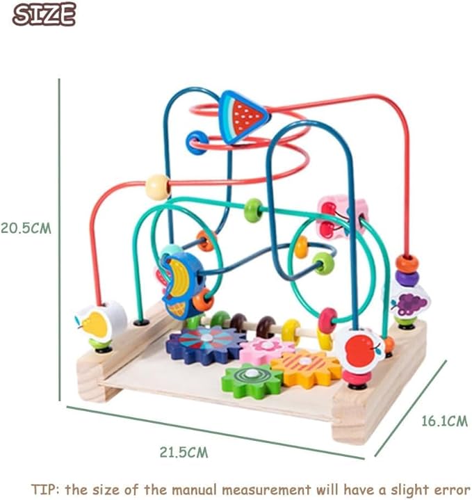 Wooden Bead Maze Roller Coaster Toy for Toddlers - Early Learning Toy