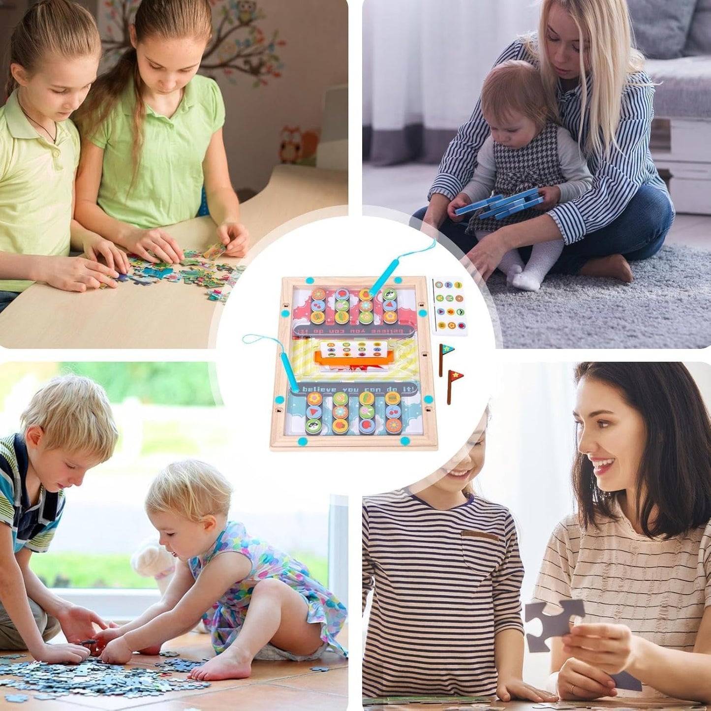 Wooden Magnetic Maze Board Toy for Kids – Color Matching Puzzle