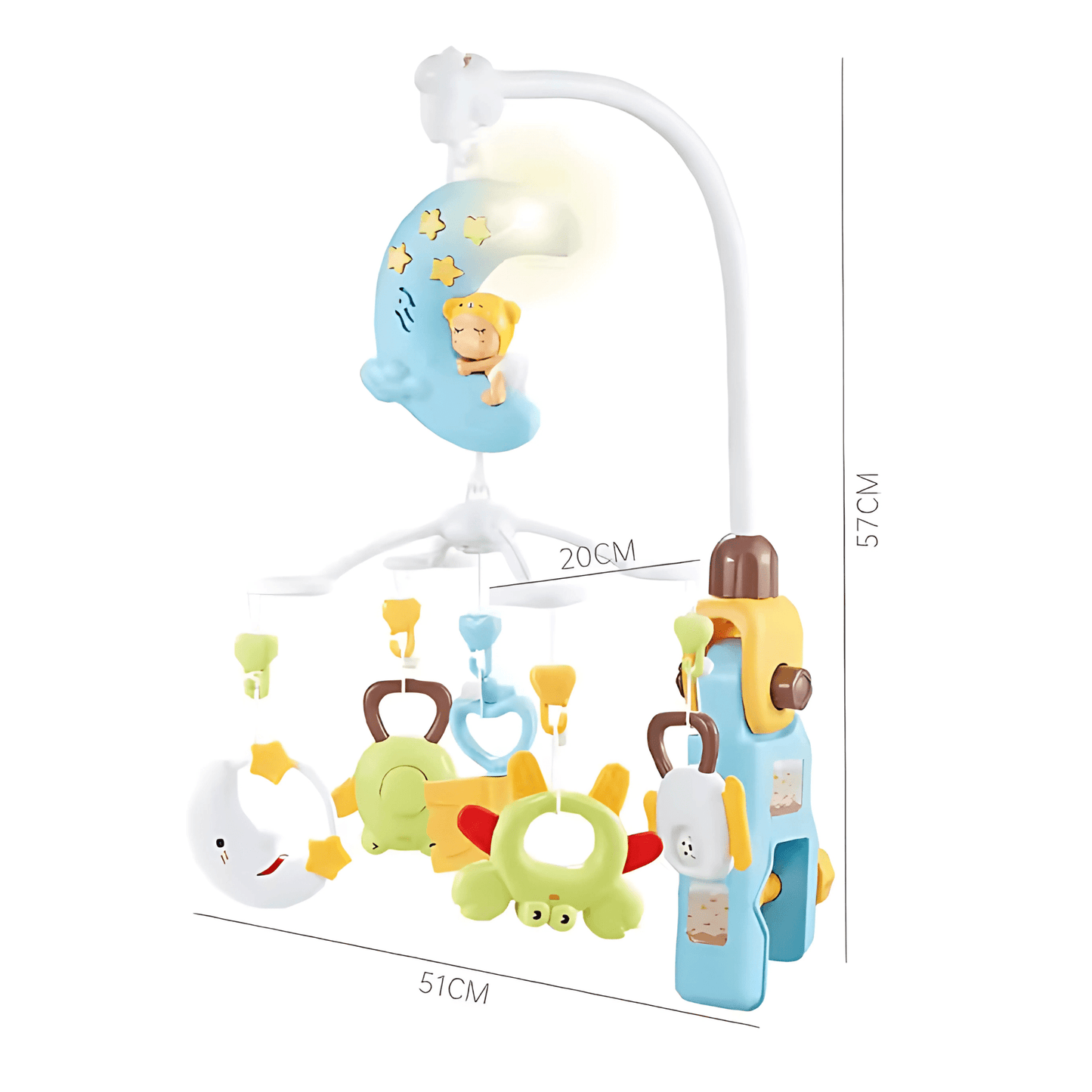 Baby Crib Mobile with Music & Remote – 360° Rotating Hanging Rattle Toy - Twisoo