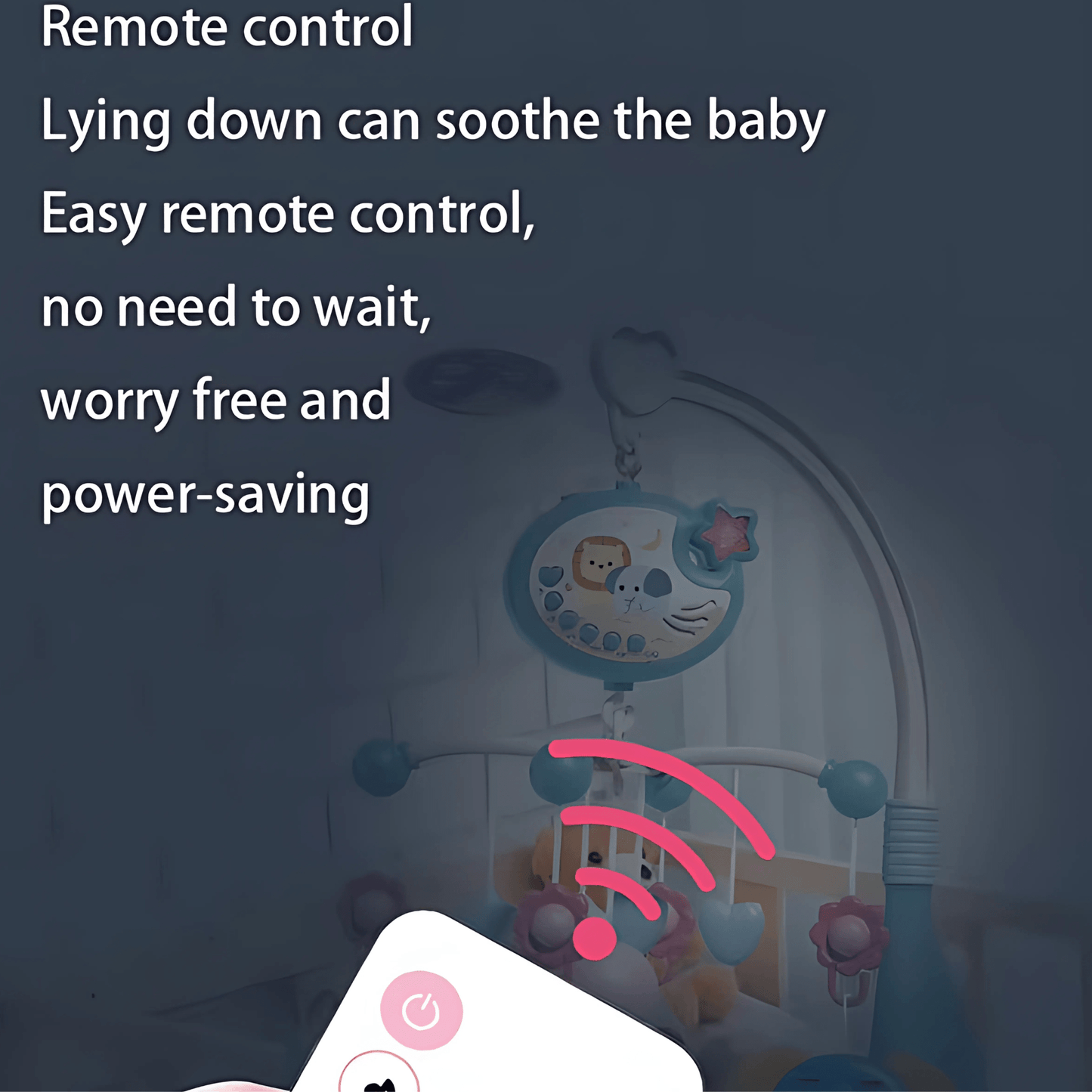 Baby Crib Mobile with Music & Remote – 360° Rotating Hanging Rattle Toy - Twisoo
