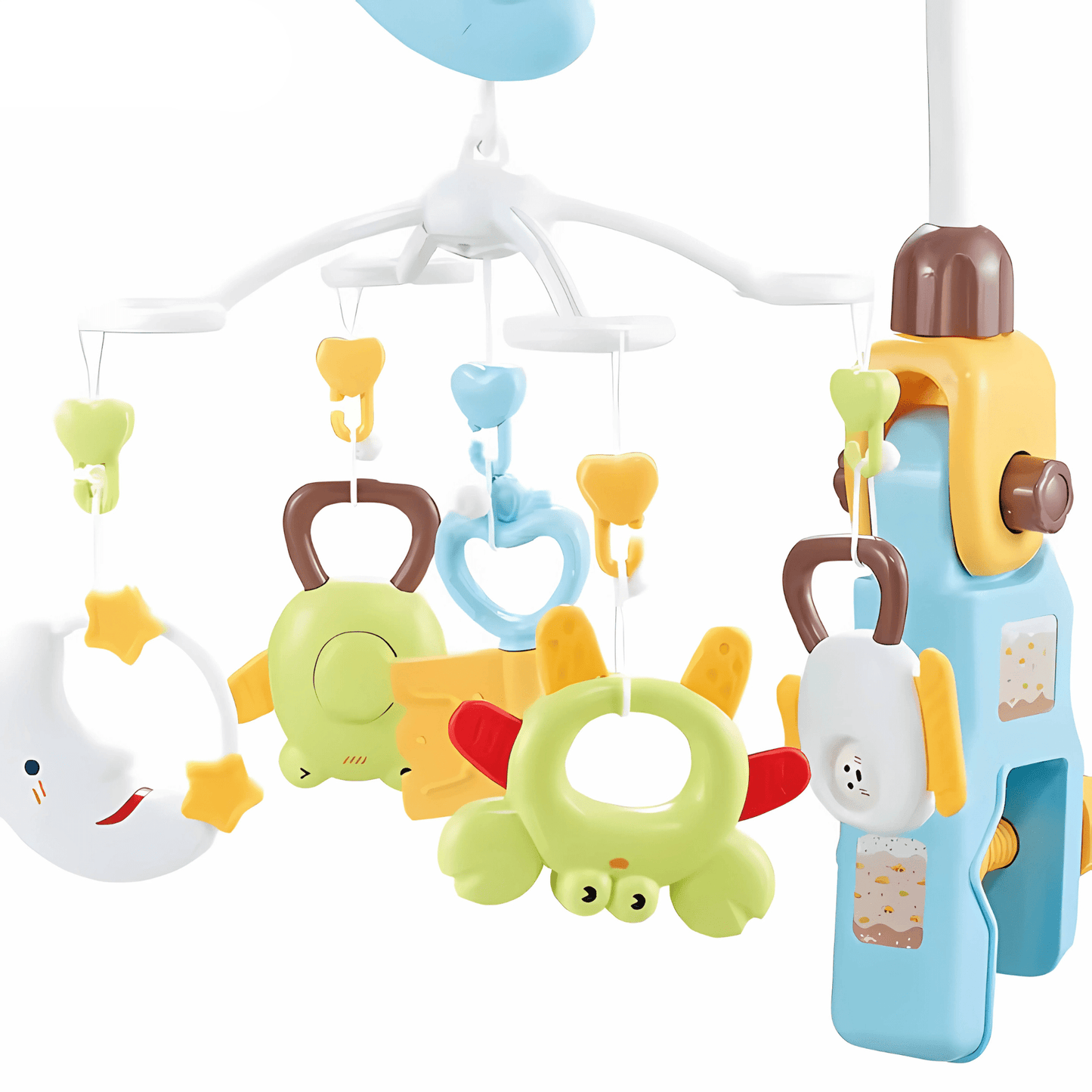 Baby Crib Mobile with Music & Remote – 360° Rotating Hanging Rattle Toy - Twisoo
