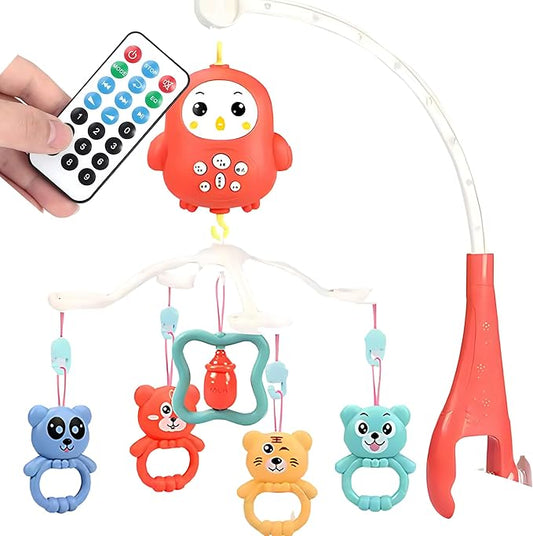 Baby Crib Mobile with Music & Remote – 360° Rotating(Hanging Rattle Toy) - Twisoo