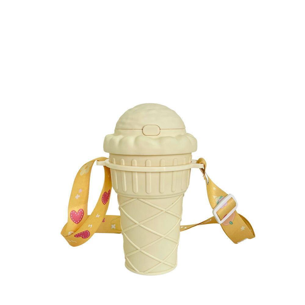 Children’s Ice Cream - Themed Sipper Water Bottle with Strap - Twisoo