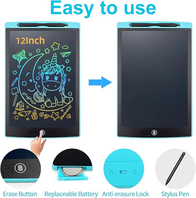 LCD Writing Tablet 10 Inch & 12 Inch Digital Drawing Board for Kids