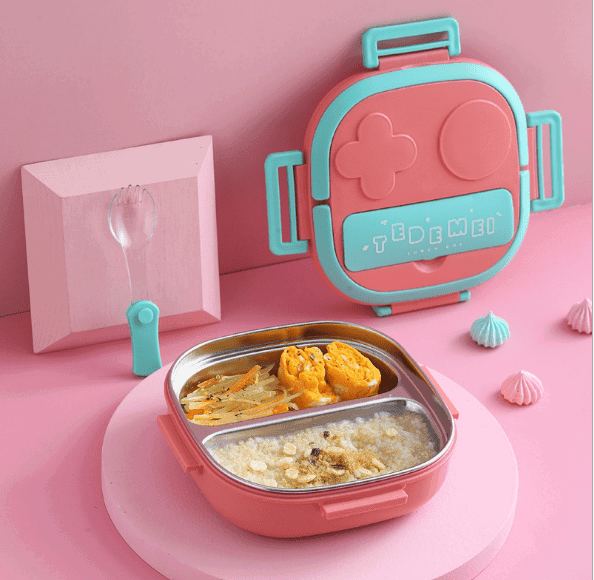 304 Portable - Stainless Steel Lunch Box with 3 Compartment for Kids - Twisoo