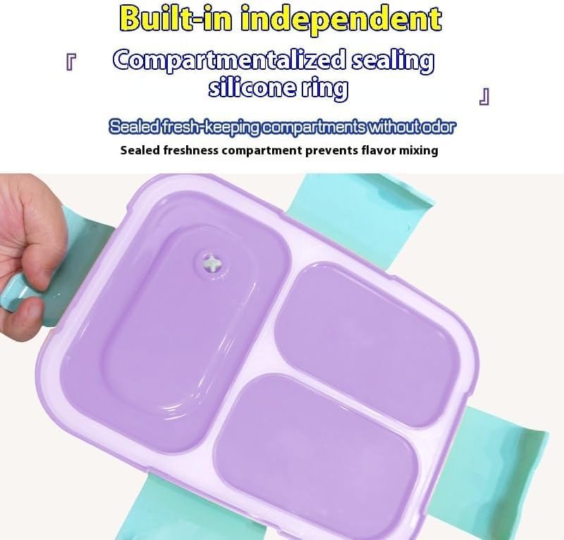 Stainless Steel School Lunch Box for Kids – 3 Compartment, 600ml