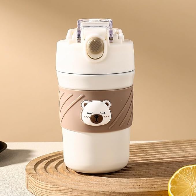 Cute 450 ML Bear Thermal Coffee & Water Cup for Office and Home