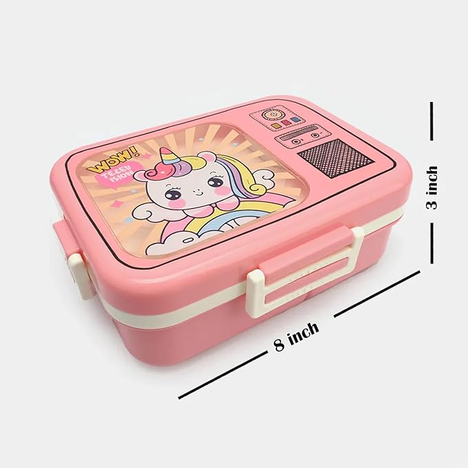Dual Layer Bento Lunch Box with 3 Compartments