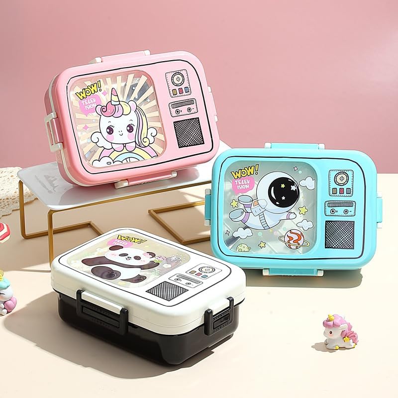Dual Layer Bento Lunch Box with 3 Compartments