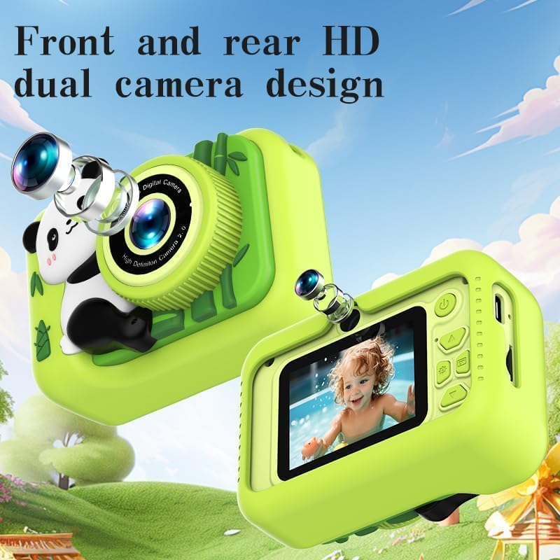 Dual HD 1080P Kids Camera Toy with Video Recording and Games