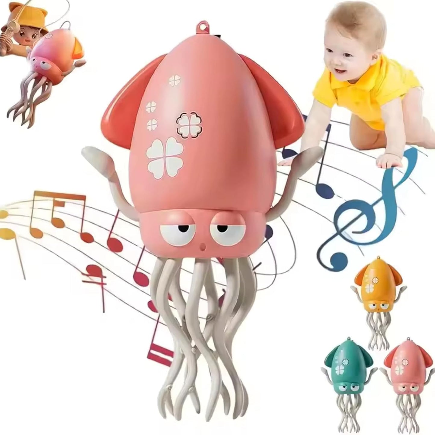 Electric Crawling Octopus Tummy Time Baby Toy