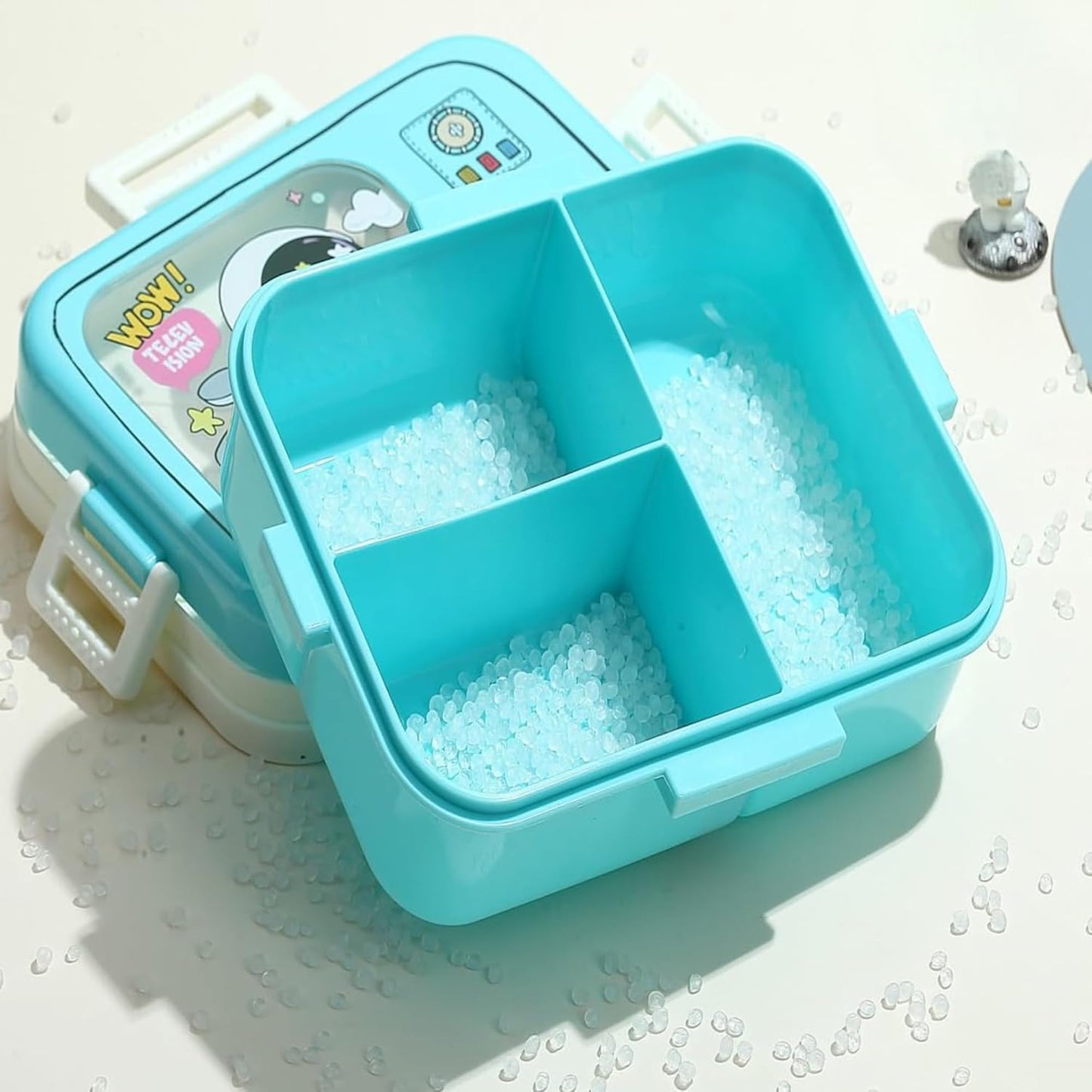 Dual Layer Bento Lunch Box with 3 Compartments