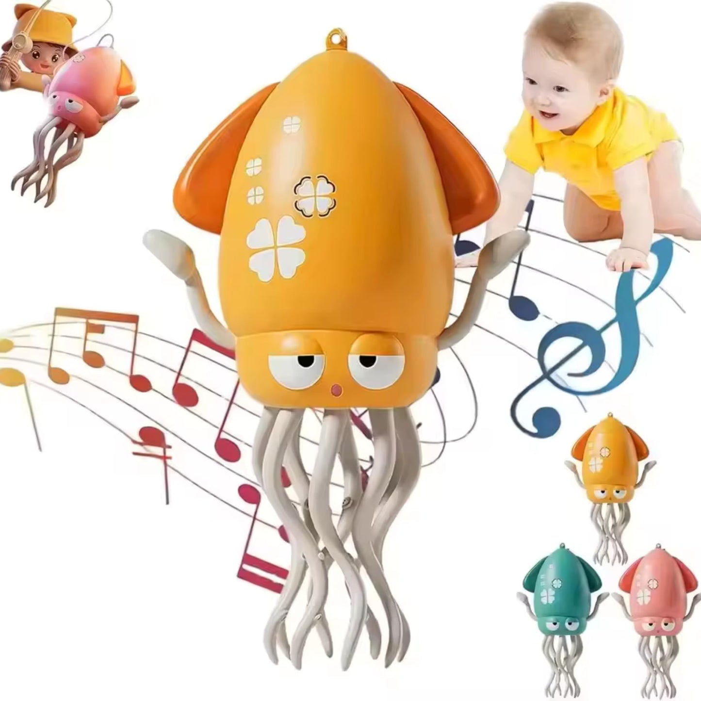 Electric Crawling Octopus Tummy Time Baby Toy