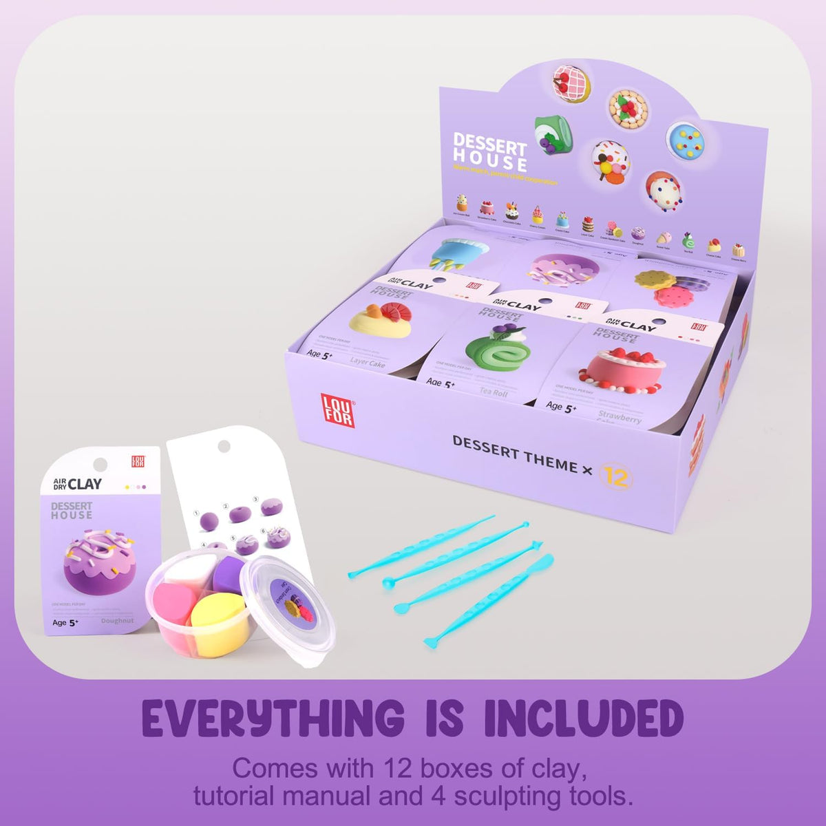 LOUFOR Air Dry Clay Kits - Modeling Clay for Kids