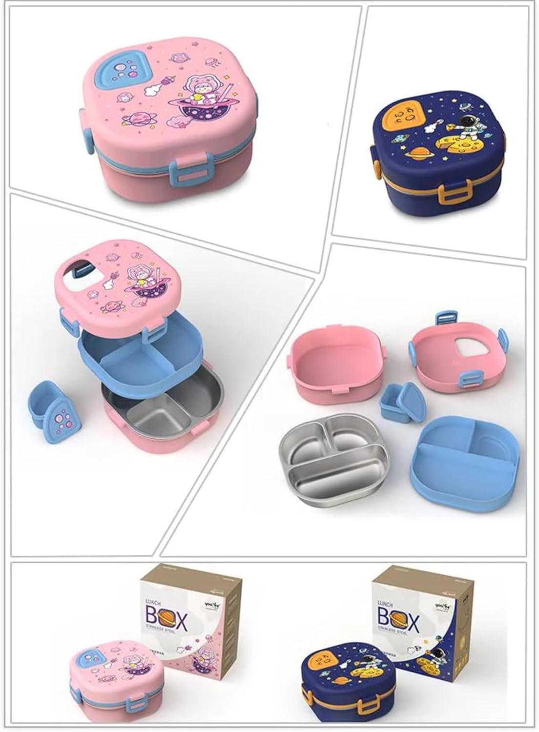 Bento Stainless Steel Lunch Box for Adults – 3 Compartment