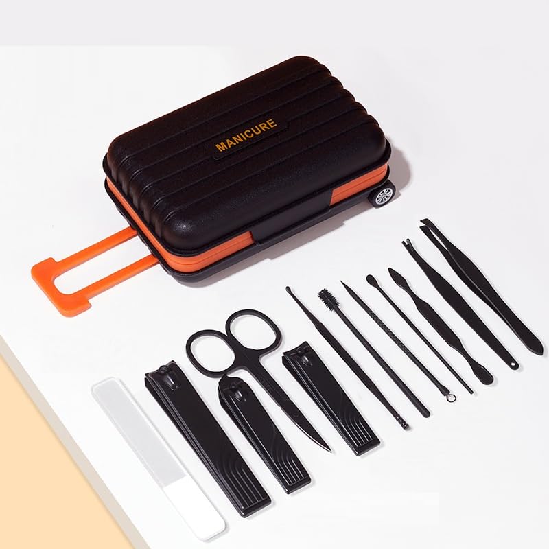 12-in-1 Stainless Steel Manicure Set – Portable Nail Clippers &amp; Beauty Tools Kit