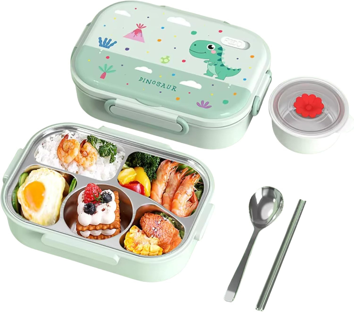 Kids Bento Lunch Box with Insulated Carry Bag