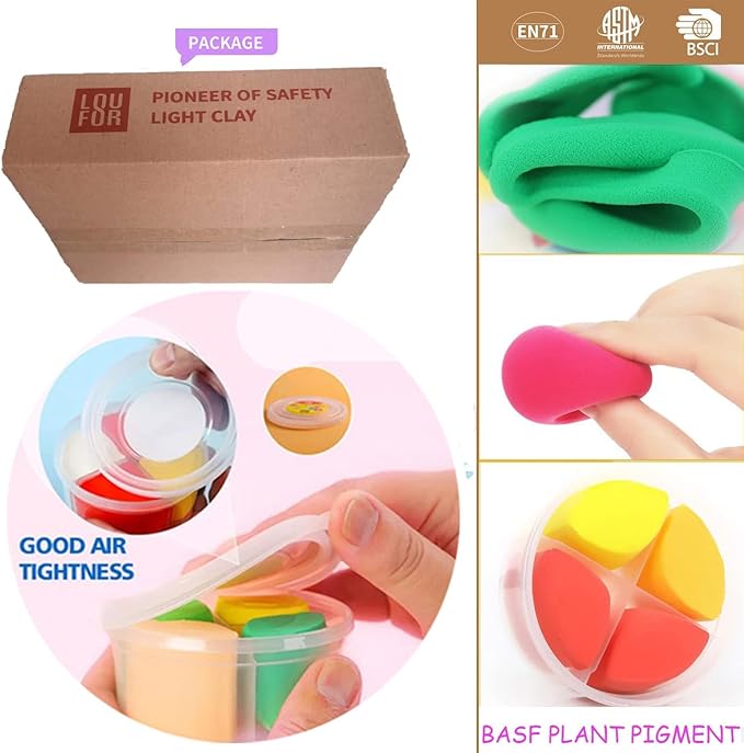 Loufor Air Dry Clay Kit for Kids – 12 Colors