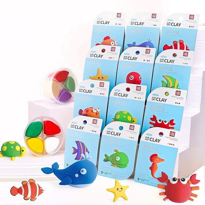Loufor Air Dry Clay Kit for Kids – 12 Colors