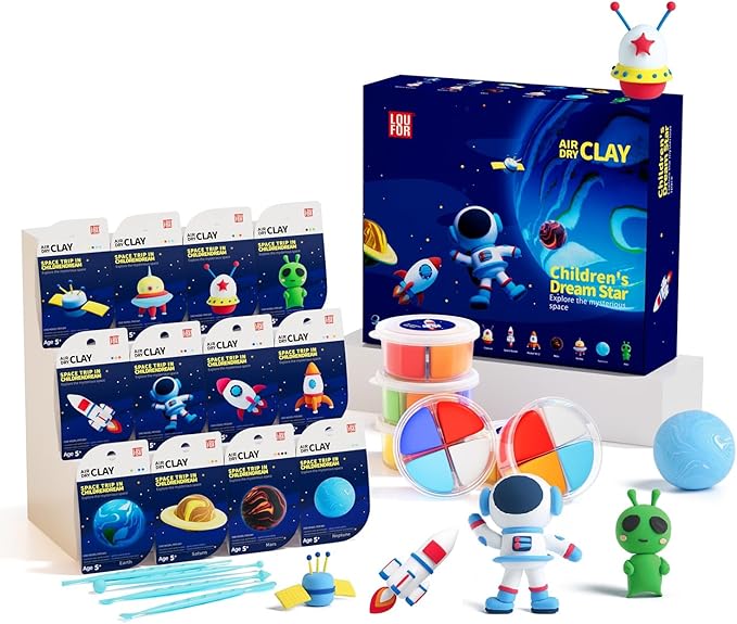 Loufor Air Dry Clay Kit for Kids – 12 Colors