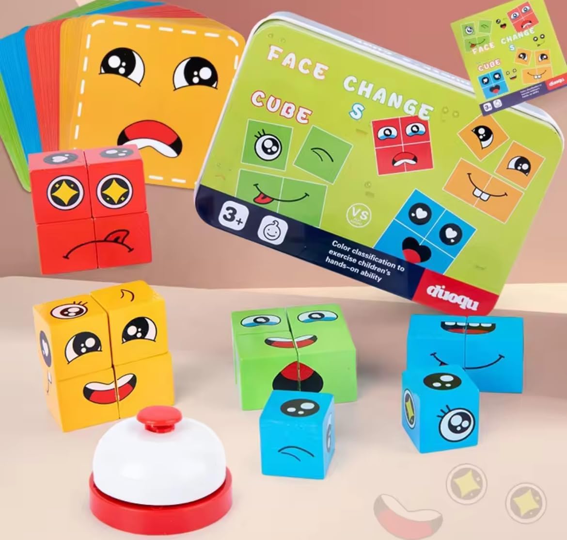 Magic Cube Funny Face Puzzle for Kids | Educational Expression Blocks