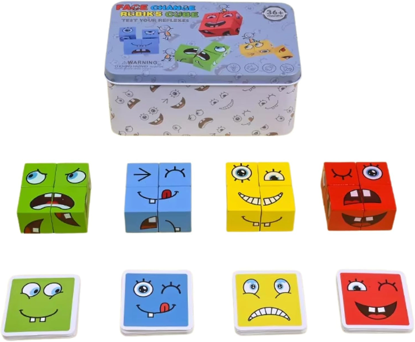 Magic Cube Funny Face Puzzle for Kids | Educational Expression Blocks