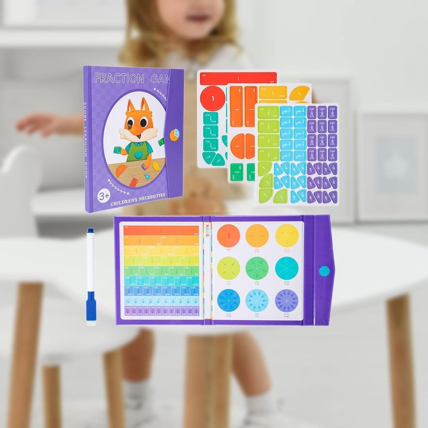 Math Manipulatives Fraction Tiles &amp; Circles for Kids