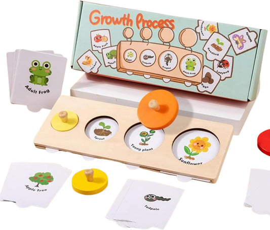 Montessori Wooden Animal Growth Process Puzzle Toy for Kids