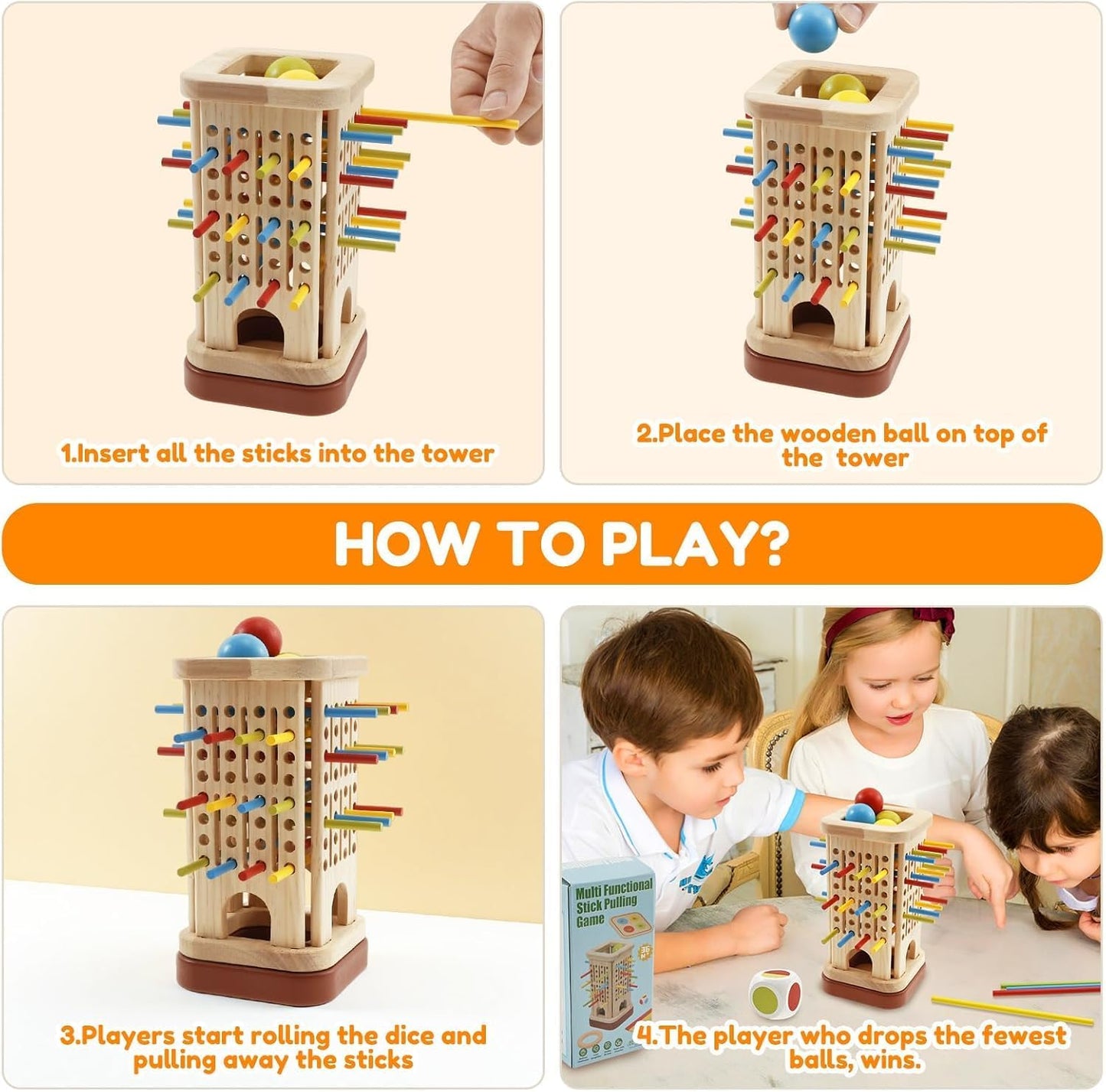 Montessori Wooden Board Game for Kids –  Fine Motor Skills & Early Education