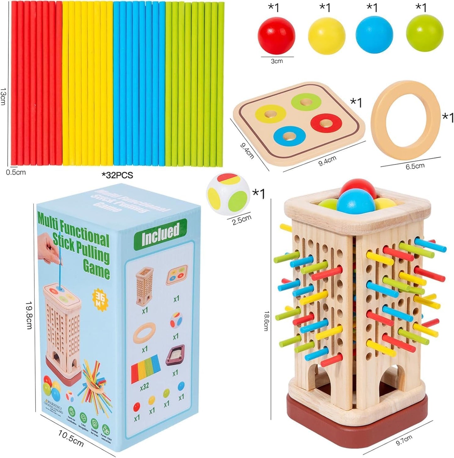 Montessori Wooden Board Game for Kids –  Fine Motor Skills & Early Education
