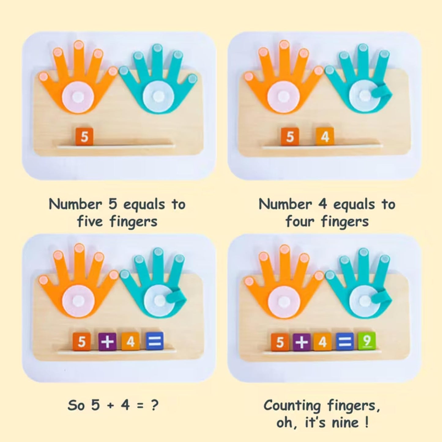 Montessori Wooden Educational Finger Counting Math Game For Toddlers