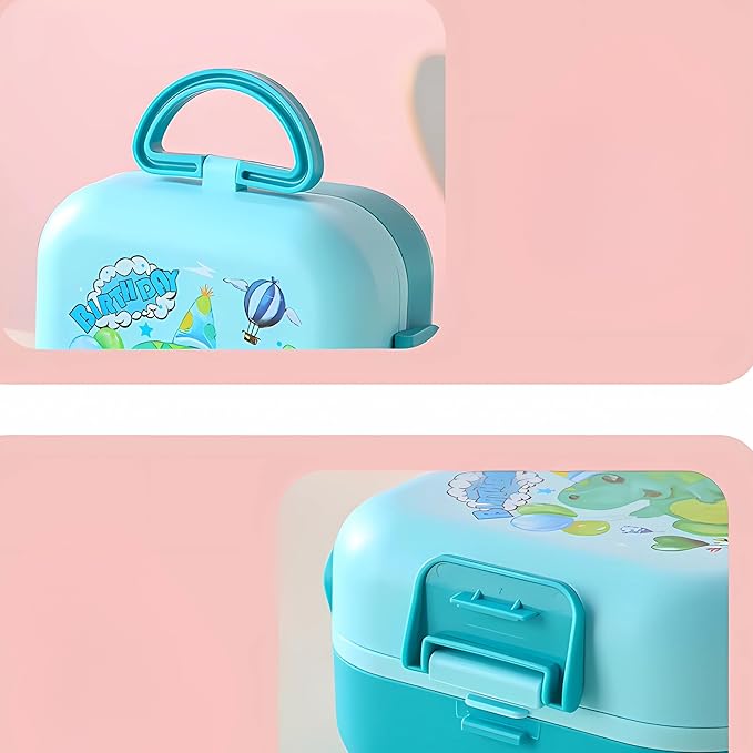 Portable Plastic Lunch Box Set –School & Office Use 1000ml