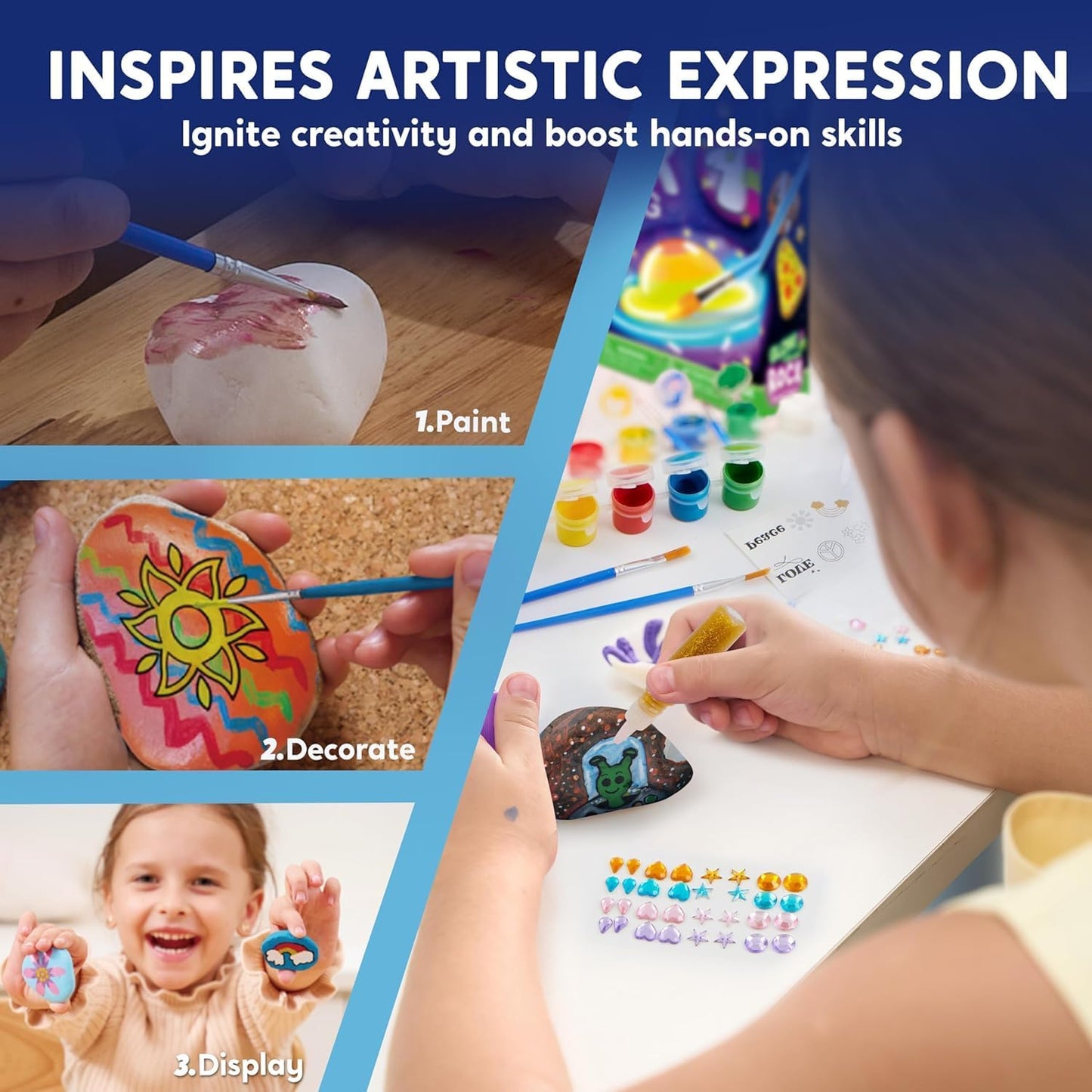 Rock Painting Kit for Kids - Art Activity Toy for Learning