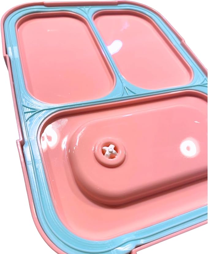 School Lunch Box for Kids Stainless Steel  – 3 Compartment, 600ml