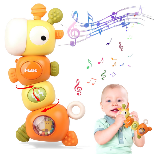 Twisoo 4-in-1 Baby Teething Sensory Rattle Chewable Teether Toys