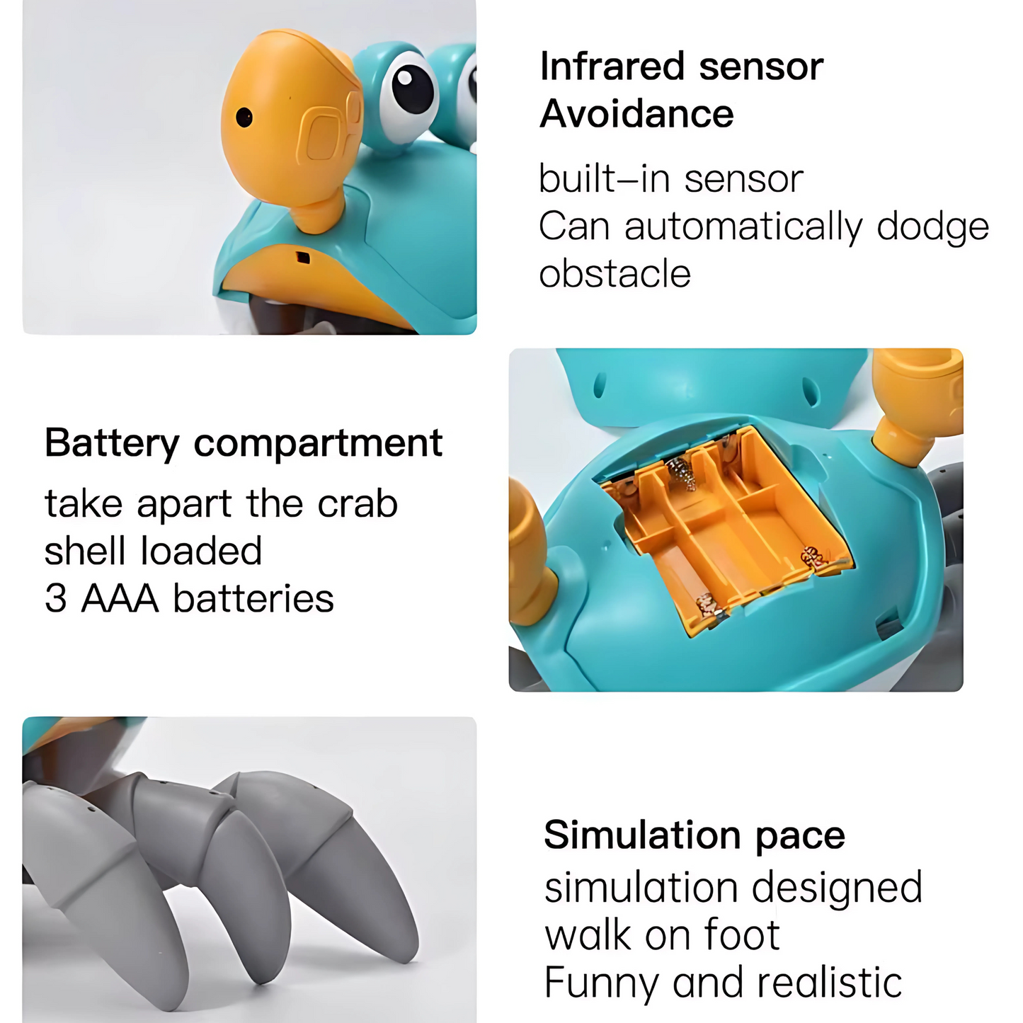 Twisoo Manual Crab Bath Toy for Land & Water