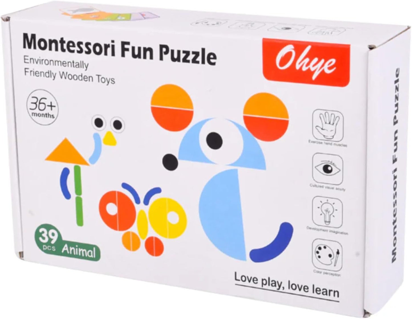 Tangram Wooden Geometric Shape Puzzle - Solving Game for Kids