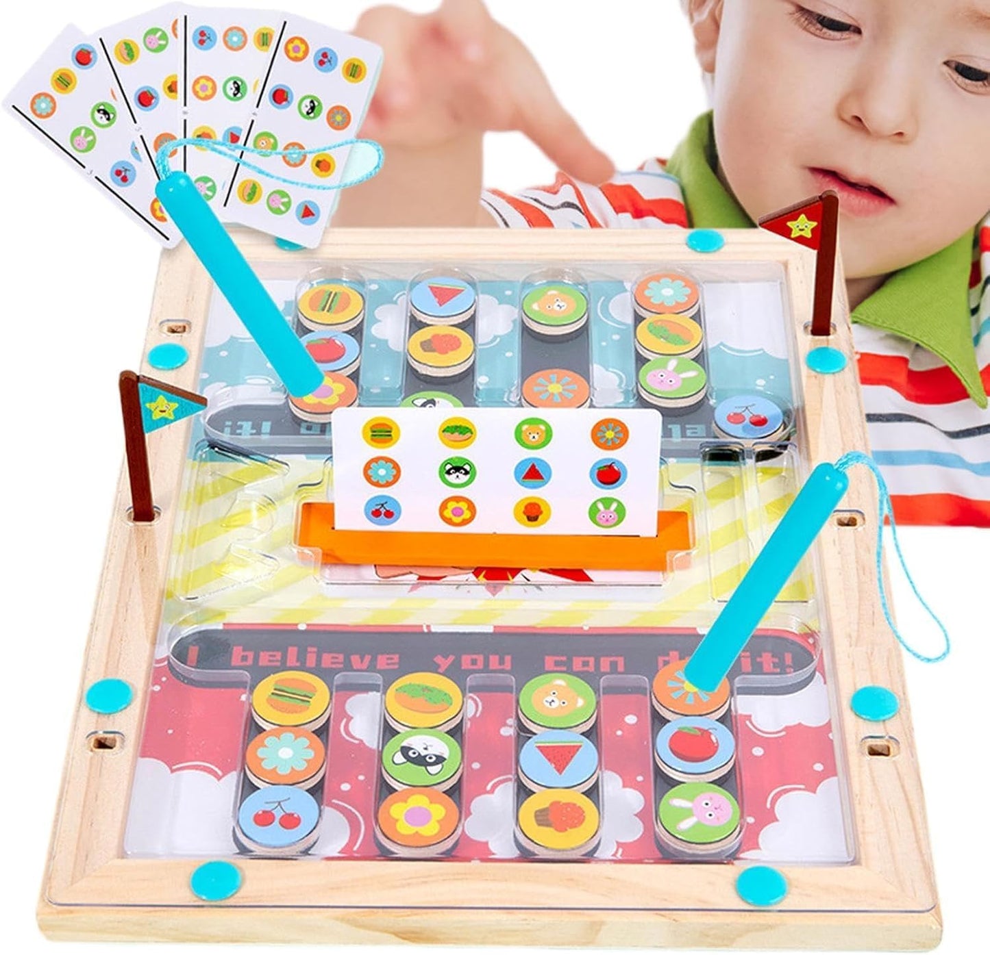 Wooden Magnetic Maze Board Toy for Kids – Color Matching Puzzle