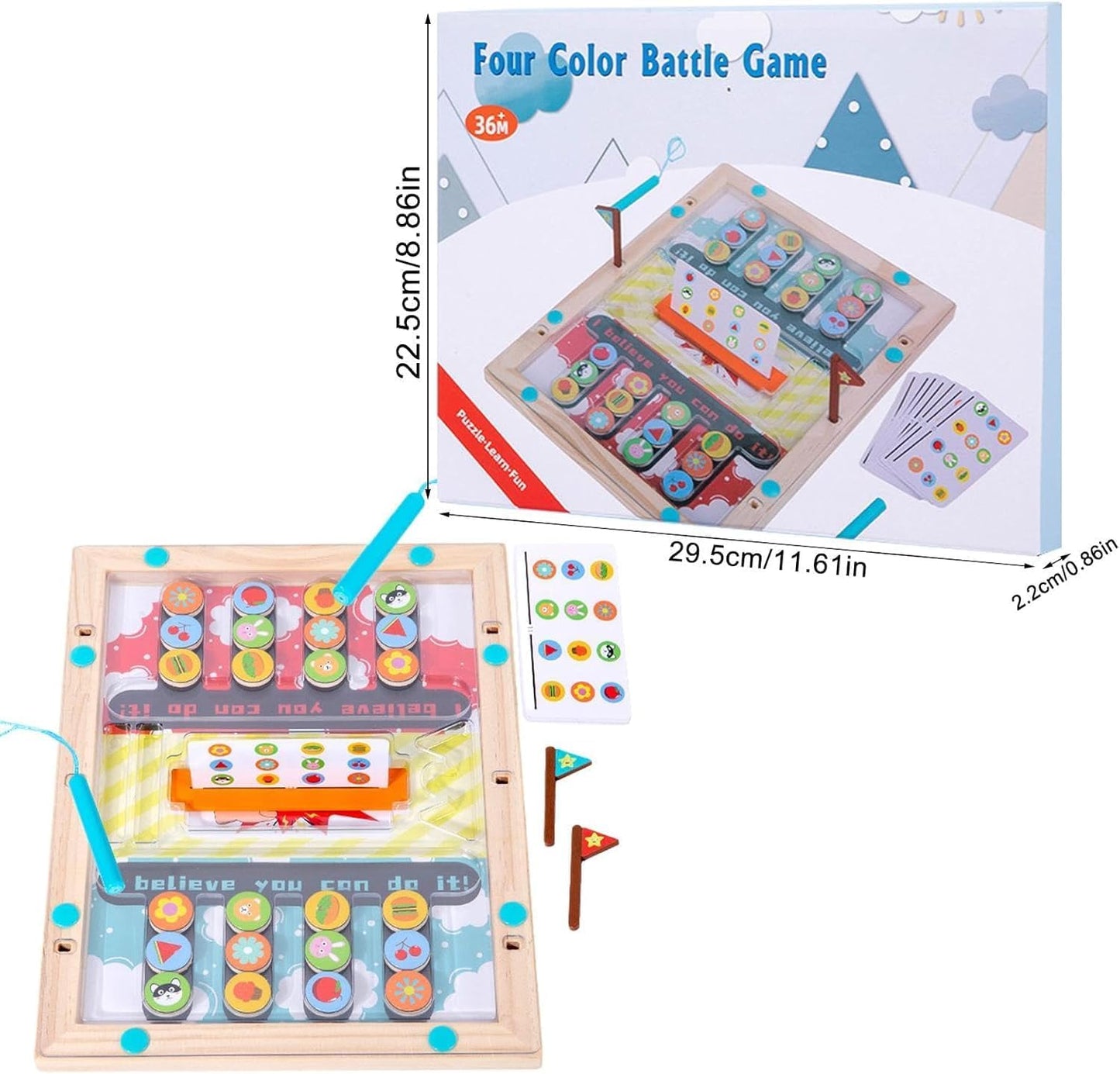 Wooden Magnetic Maze Board Toy for Kids – Color Matching Puzzle