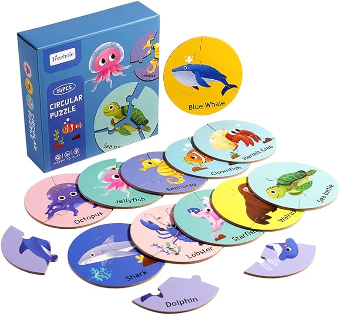 Children Educational Wooden Puzzle Toy 36-Piece (Forest & Ocean)