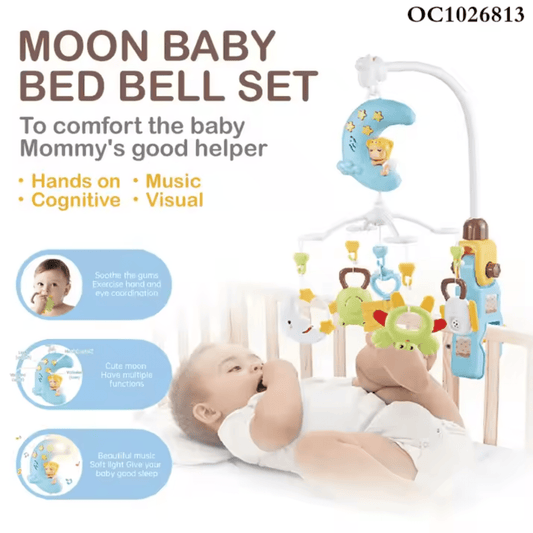 Baby Crib Mobile with Music &amp; Remote – 360° Rotating Hanging Rattle Toy - Twisoo