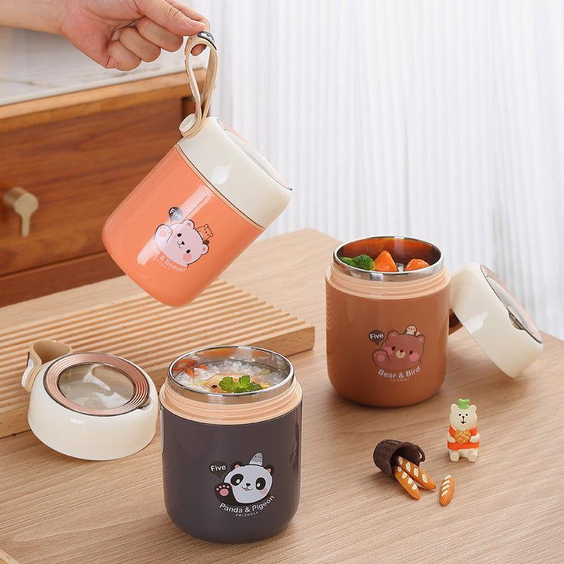 Bear Vacuum Food Jar - Stainless Steel with Spoon (450ml) - Twisoo