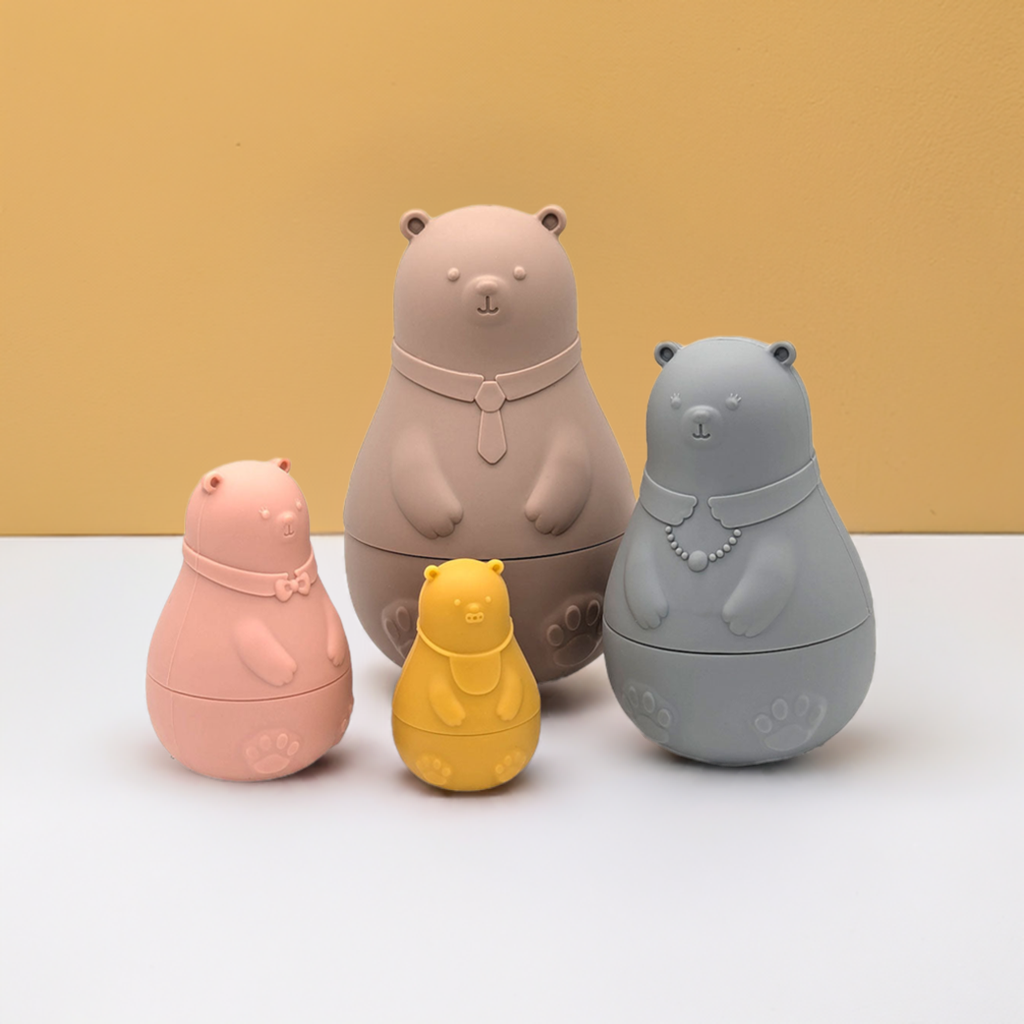 4 PCS Silicon Bear - Stack Toy Set for Babies - Twisoo